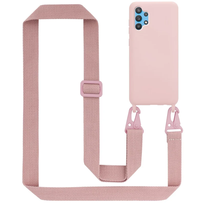 Cadorabo Handy Kette kompatibel mit Samsung Galaxy A32 5G Silikon Schutzhülle mit längen verstellbaren Kordel Band