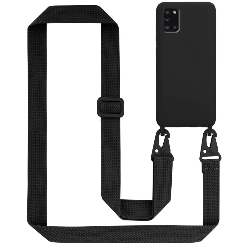 Cadorabo Handy Kette kompatibel mit Samsung Galaxy A31 Silikon Schutzhülle mit längen verstellbaren Kordel Band