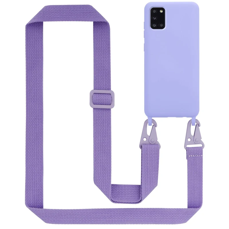 Cadorabo Handy Kette kompatibel mit Samsung Galaxy A31 Silikon Schutzhülle mit längen verstellbaren Kordel Band