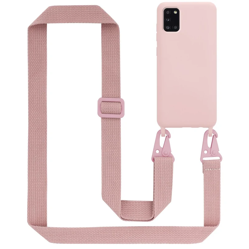 Cadorabo Handy Kette kompatibel mit Samsung Galaxy A31 Silikon Schutzhülle mit längen verstellbaren Kordel Band