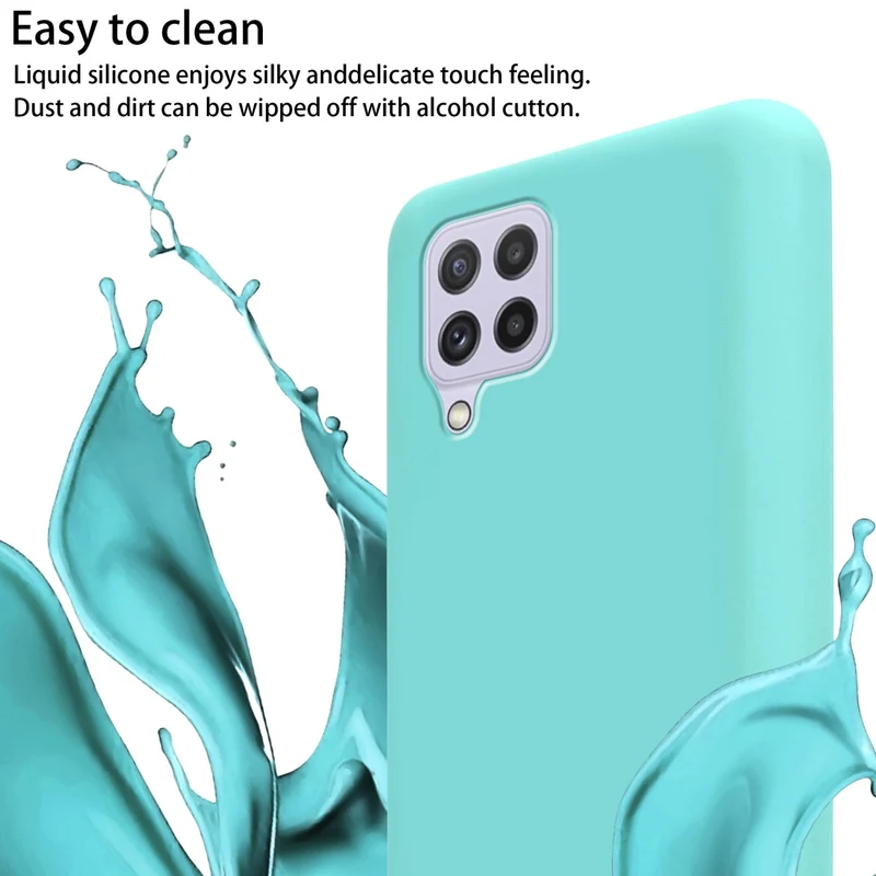 Cadorabo Handy Kette kompatibel mit Samsung Galaxy A22 4G / M22 / M32 4G Silikon Schutzhülle mit längen verstellbaren Kordel Band