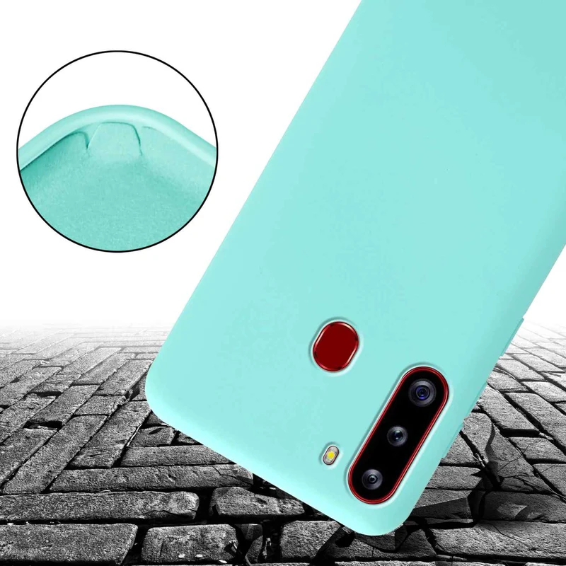 Cadorabo Handy Kette kompatibel mit Samsung Galaxy A21 Silikon Schutzhülle mit längen verstellbaren Kordel Band