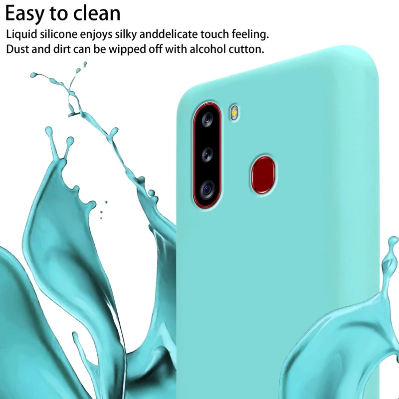 Cadorabo Handy Kette kompatibel mit Samsung Galaxy A21 Silikon Schutzhülle mit längen verstellbaren Kordel Band