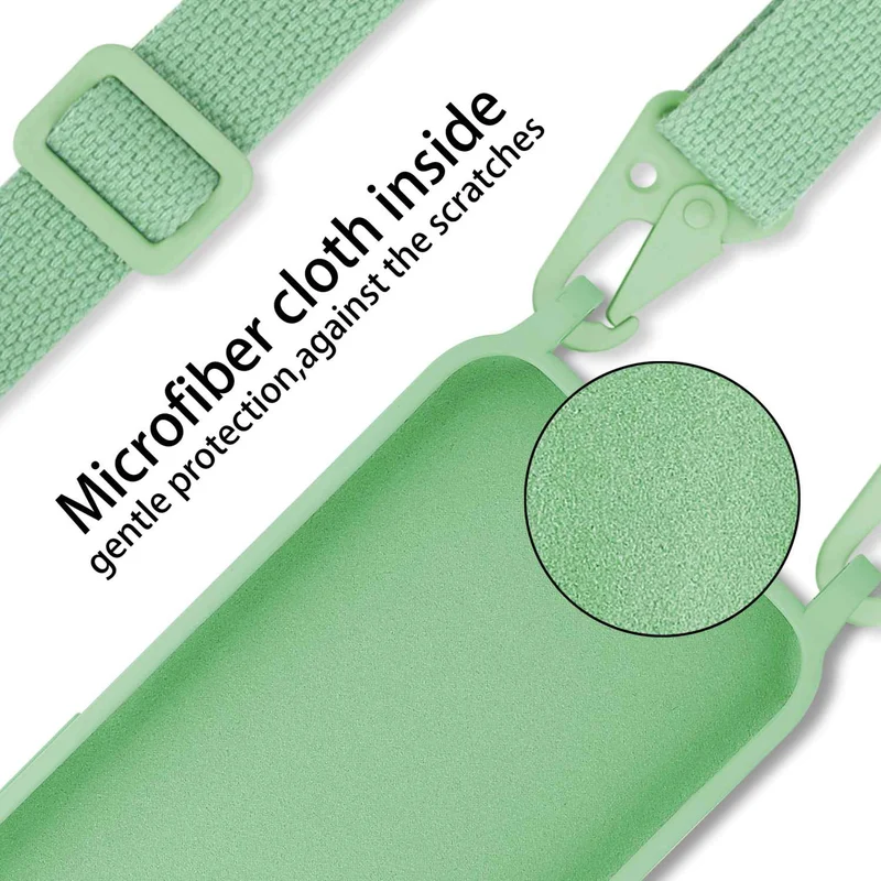 Cadorabo Handy Kette kompatibel mit Samsung Galaxy A21 Silikon Schutzhülle mit längen verstellbaren Kordel Band