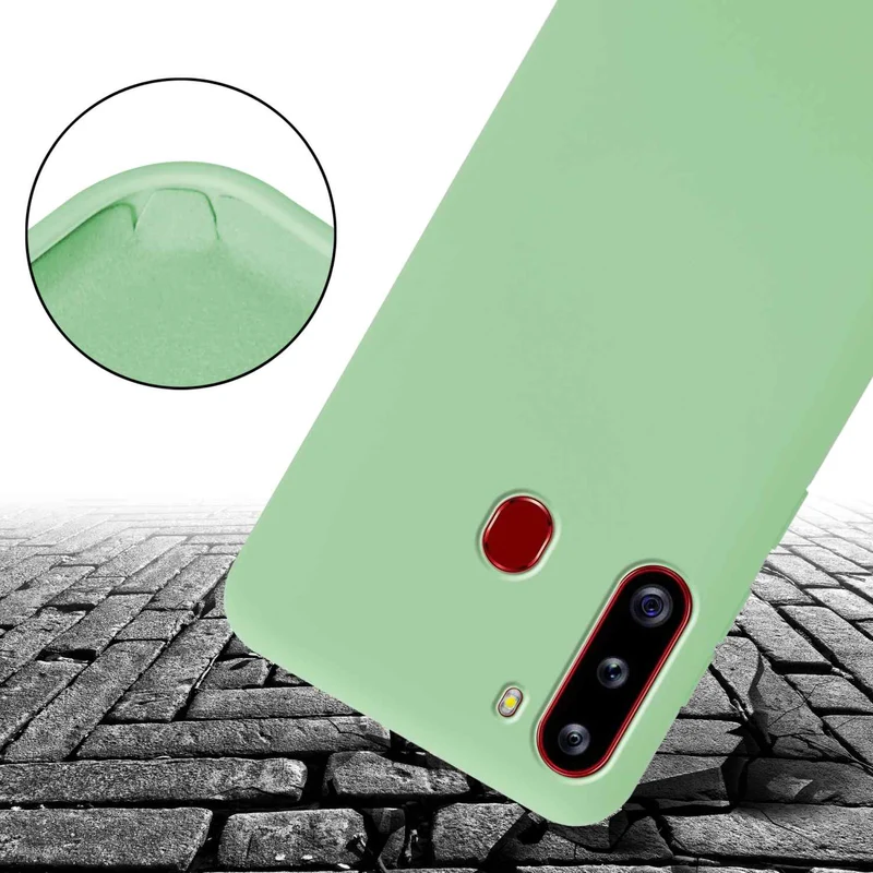Cadorabo Handy Kette kompatibel mit Samsung Galaxy A21 Silikon Schutzhülle mit längen verstellbaren Kordel Band