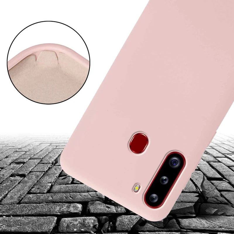 Cadorabo Handy Kette kompatibel mit Samsung Galaxy A21 Silikon Schutzhülle mit längen verstellbaren Kordel Band