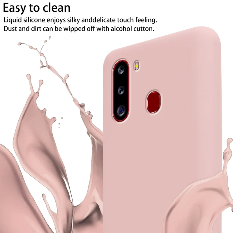 Cadorabo Handy Kette kompatibel mit Samsung Galaxy A21 Silikon Schutzhülle mit längen verstellbaren Kordel Band