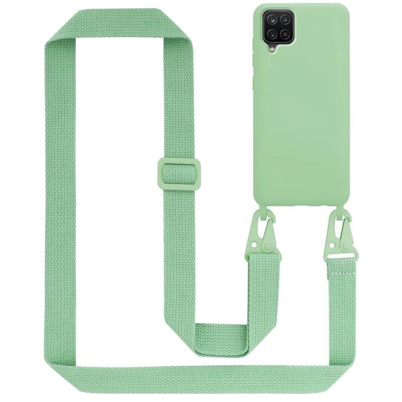 Cadorabo Handy Kette kompatibel mit Samsung Galaxy A12 / M12 Silikon Schutzhülle mit längen verstellbaren Kordel Band