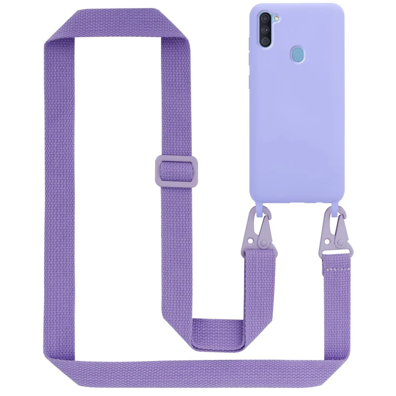 Cadorabo Handy Kette kompatibel mit Samsung Galaxy A11 / M11 Silikon Schutzhülle mit längen verstellbaren Kordel Band