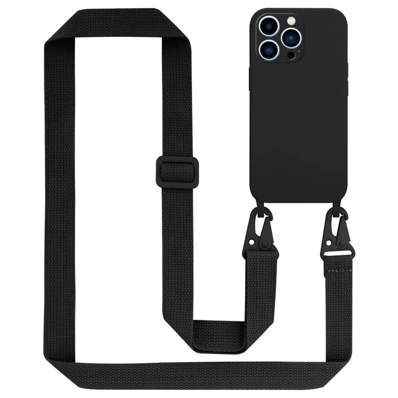 Cadorabo Handy Kette kompatibel mit Apple iPhone 13 PRO MAX Silikon Schutzhülle mit längen verstellbaren Kordel Band