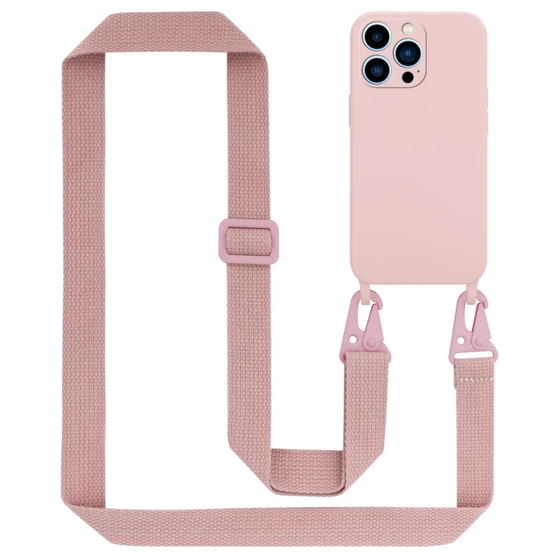 Cadorabo Handy Kette kompatibel mit Apple iPhone 13 PRO MAX Silikon Schutzhülle mit längen verstellbaren Kordel Band