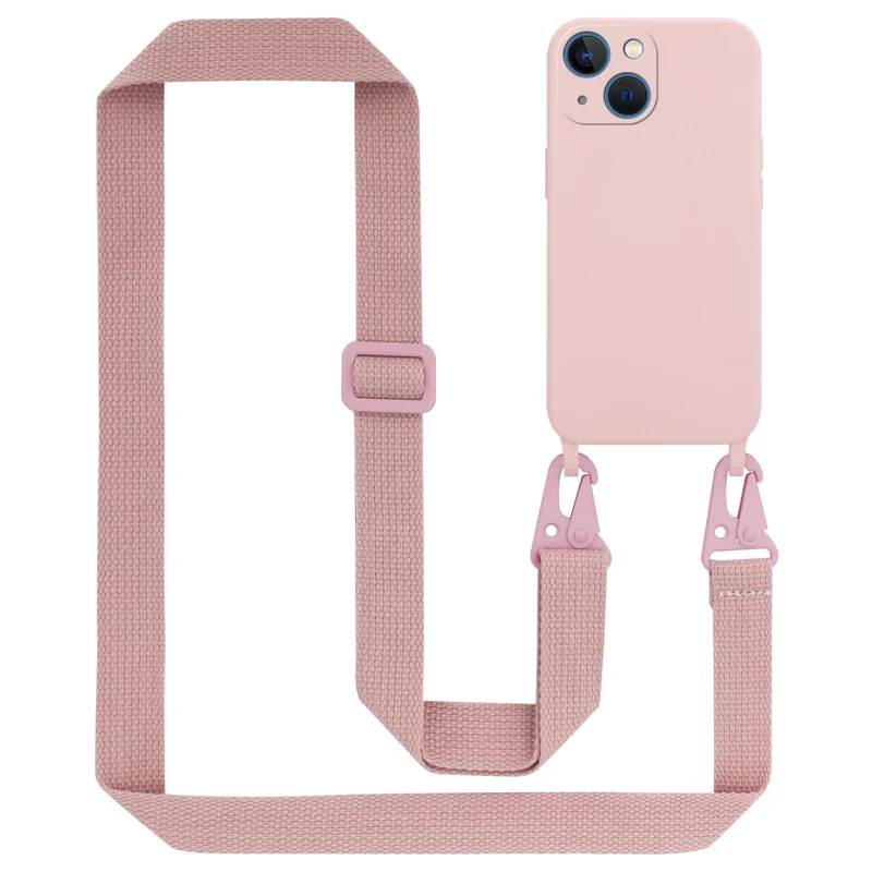 Cadorabo Handy Kette kompatibel mit Apple iPhone 13 MINI Silikon Schutzhülle mit längen verstellbaren Kordel Band