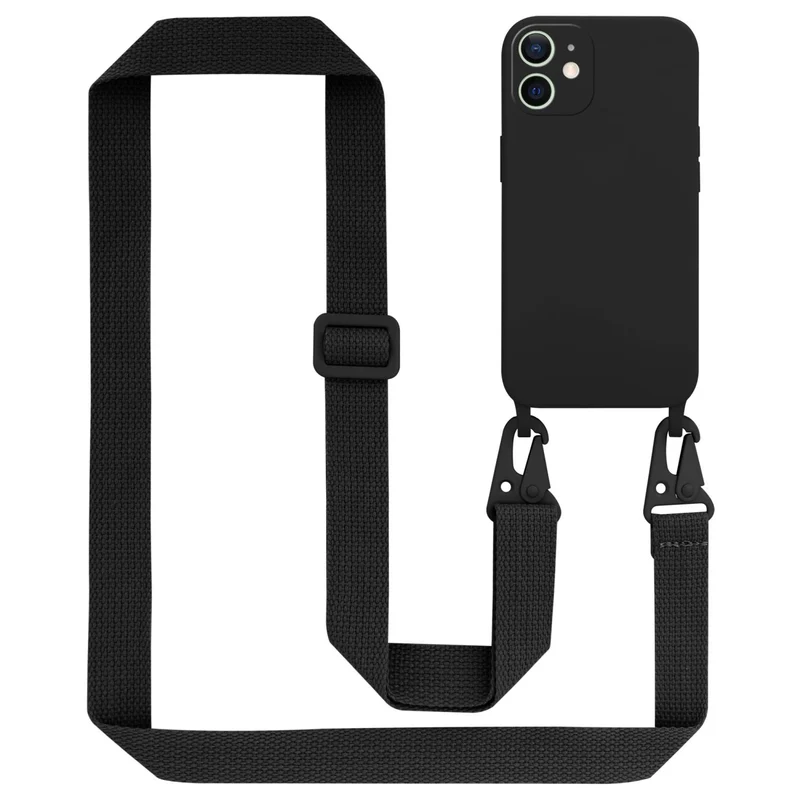 Cadorabo Handy Kette kompatibel mit Apple iPhone 12 MINI Silikon Schutzhülle mit längen verstellbaren Kordel Band