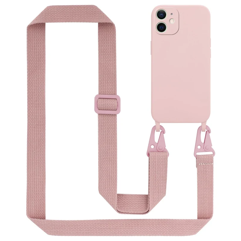 Cadorabo Handy Kette kompatibel mit Apple iPhone 12 MINI Silikon Schutzhülle mit längen verstellbaren Kordel Band