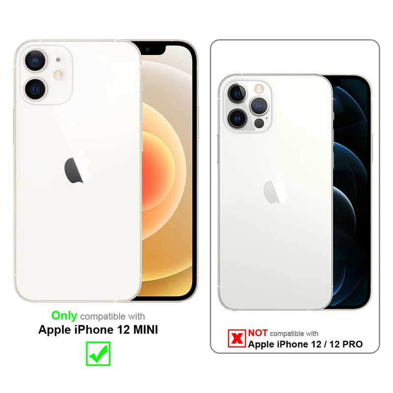 Cadorabo Handy Kette kompatibel mit Apple iPhone 12 MINI Silikon Schutzhülle mit längen verstellbaren Kordel Band