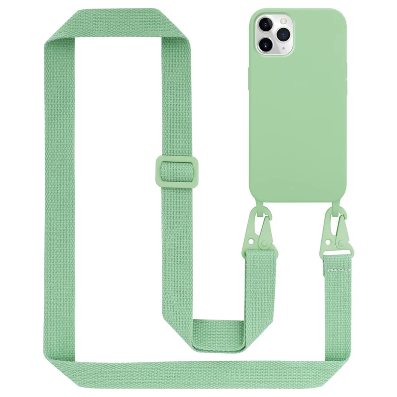 Cadorabo Handy Kette kompatibel mit Apple iPhone 11 PRO MAX Silikon Schutzhülle mit längen verstellbaren Kordel Band