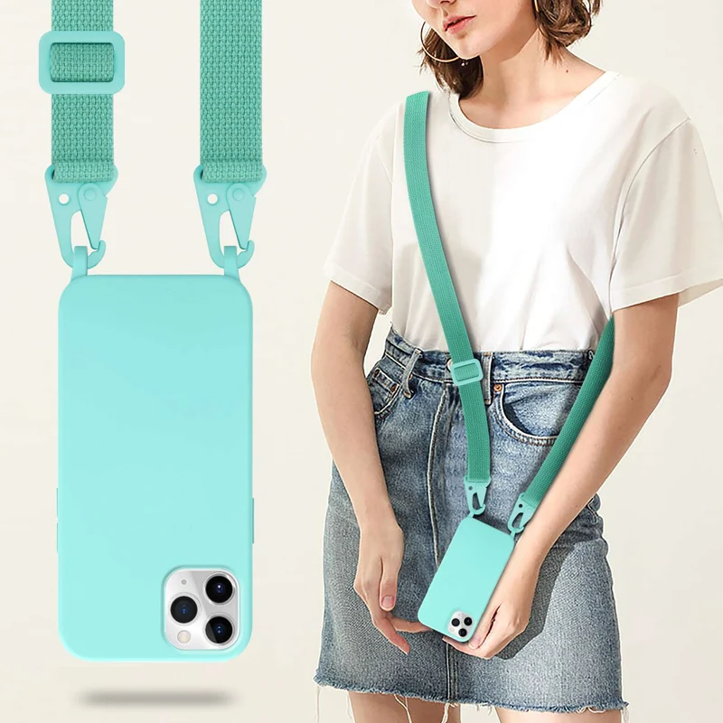 Cadorabo Handy Kette kompatibel mit Apple iPhone 11 PRO MAX Silikon Schutzhülle mit längen verstellbaren Kordel Band