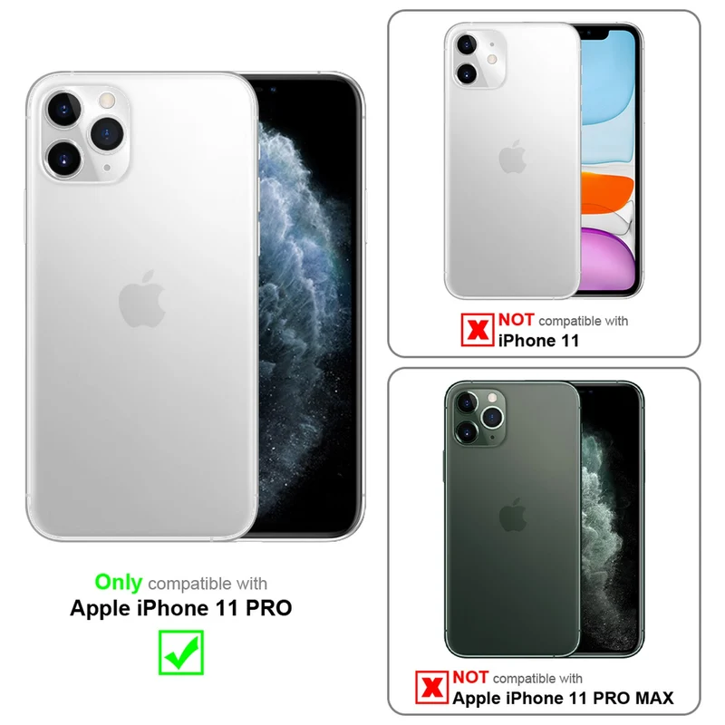 Cadorabo Handy Kette kompatibel mit Apple iPhone 11 PRO Silikon Schutzhülle mit längen verstellbaren Kordel Band