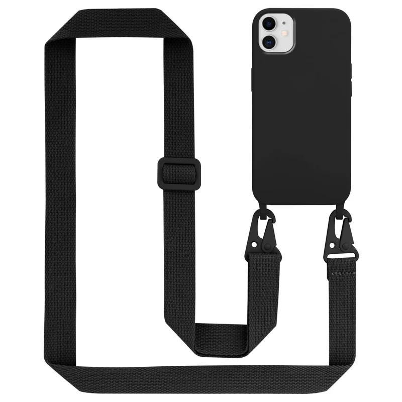 Cadorabo Handy Kette kompatibel mit Apple iPhone 11 Silikon Schutzhülle mit längen verstellbaren Kordel Band