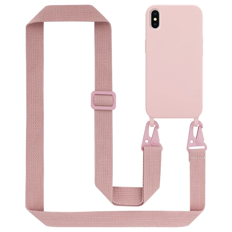Cadorabo Handy Kette kompatibel mit Apple iPhone XS MAX Silikon Schutzhülle mit längen verstellbaren Kordel Band