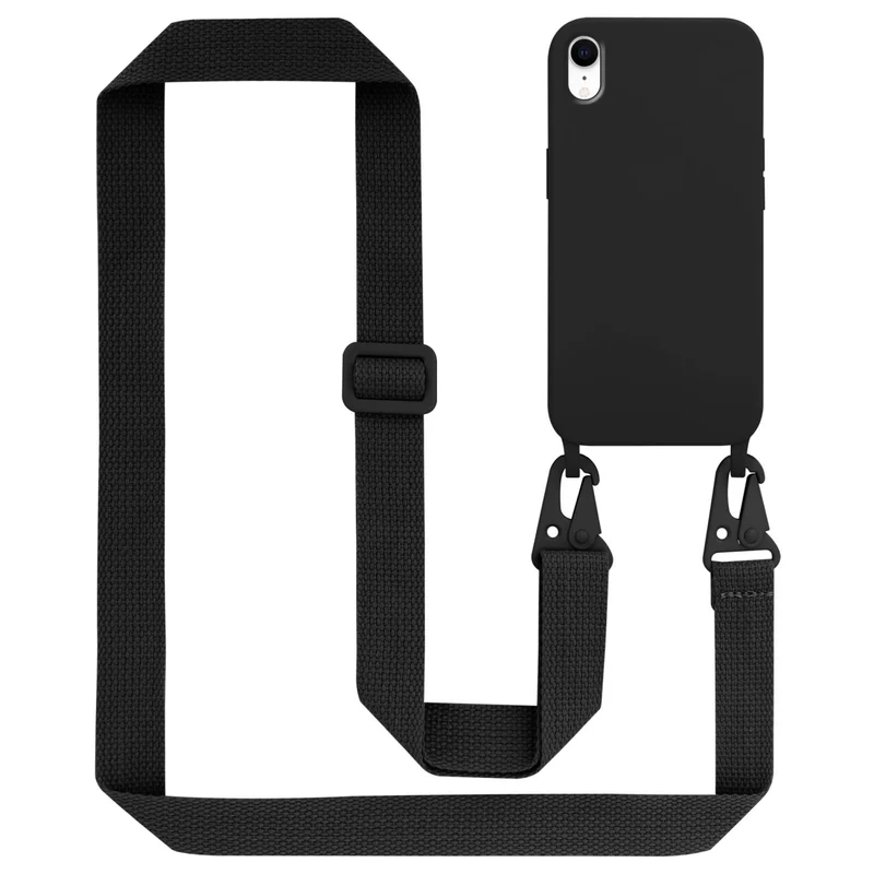 Cadorabo Handy Kette kompatibel mit Apple iPhone XR Silikon Schutzhülle mit längen verstellbaren Kordel Band