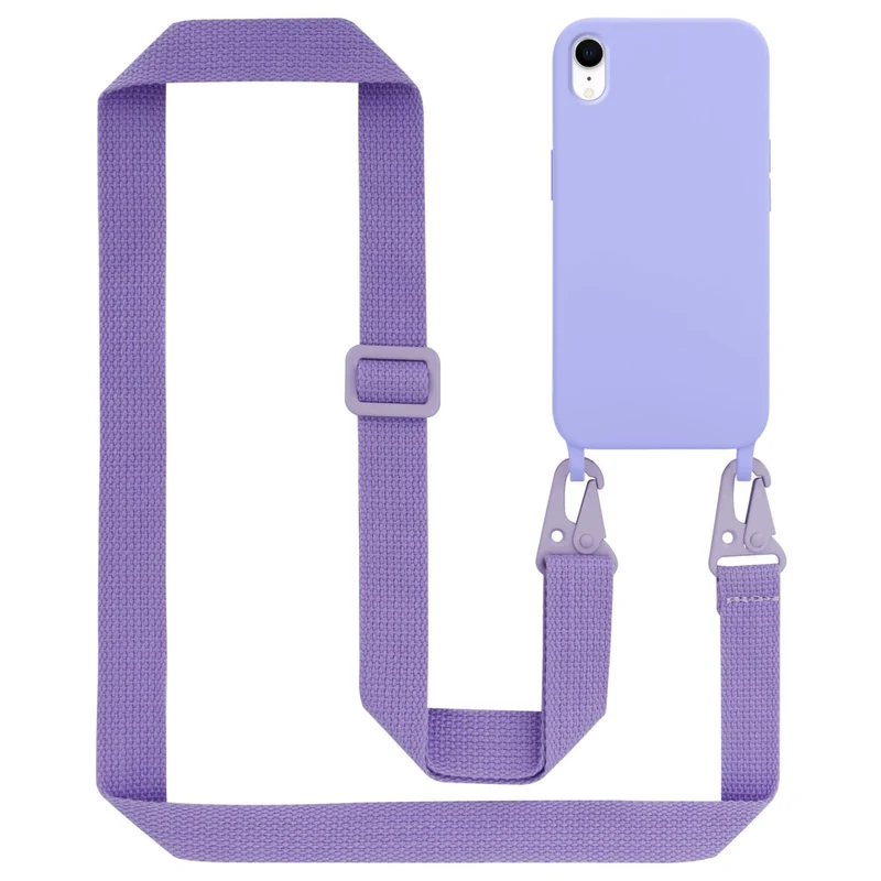 Cadorabo Handy Kette kompatibel mit Apple iPhone XR Silikon Schutzhülle mit längen verstellbaren Kordel Band
