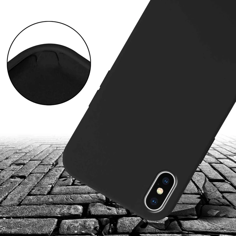 Cadorabo Handy Kette kompatibel mit Apple iPhone X / XS Silikon Schutzhülle mit längen verstellbaren Kordel Band