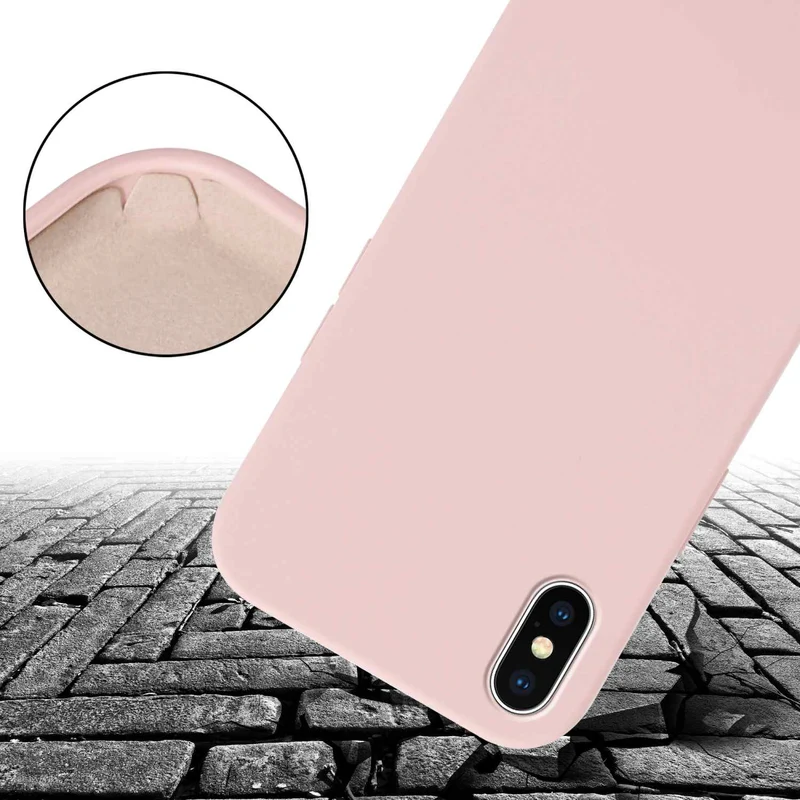 Cadorabo Handy Kette kompatibel mit Apple iPhone X / XS Silikon Schutzhülle mit längen verstellbaren Kordel Band