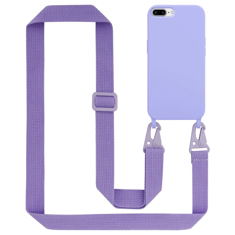 Cadorabo Handy Kette kompatibel mit Apple iPhone 7 PLUS / 7S PLUS / 8 PLUS Silikon Schutzhülle mit längen verstellbaren Kordel Band