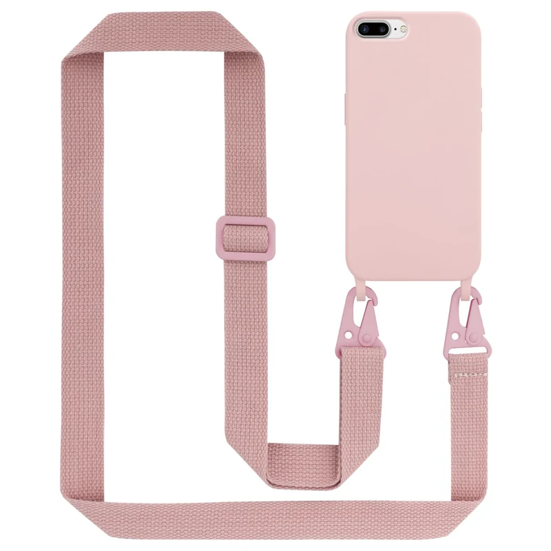 Cadorabo Handy Kette kompatibel mit Apple iPhone 7 PLUS / 7S PLUS / 8 PLUS Silikon Schutzhülle mit längen verstellbaren Kordel Band