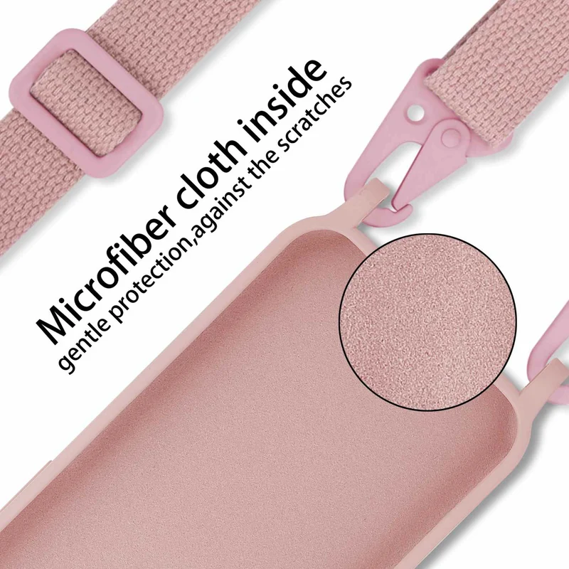 Cadorabo Handy Kette kompatibel mit Apple iPhone 7 / 7S / 8 / SE 2020 Silikon Schutzhülle mit längen verstellbaren Kordel Band