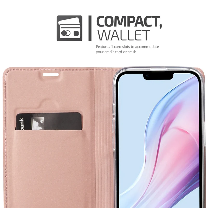 Cadorabo Hülle kompatibel mit Apple iPhone 13 MINI Schutzhülle mit Magnetverschluss, Standfunktion und Kartenfach