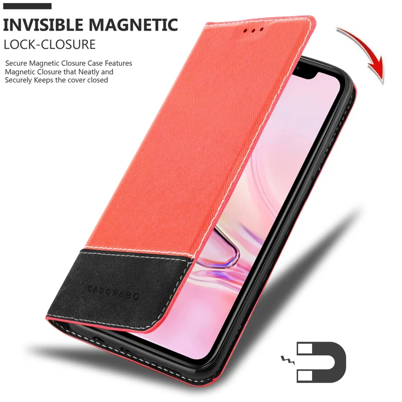 Cadorabo Hülle kompatibel mit Apple iPhone 13 PRO Schutzhülle mit Magnetverschluss, Standfunktion und Kartenfach