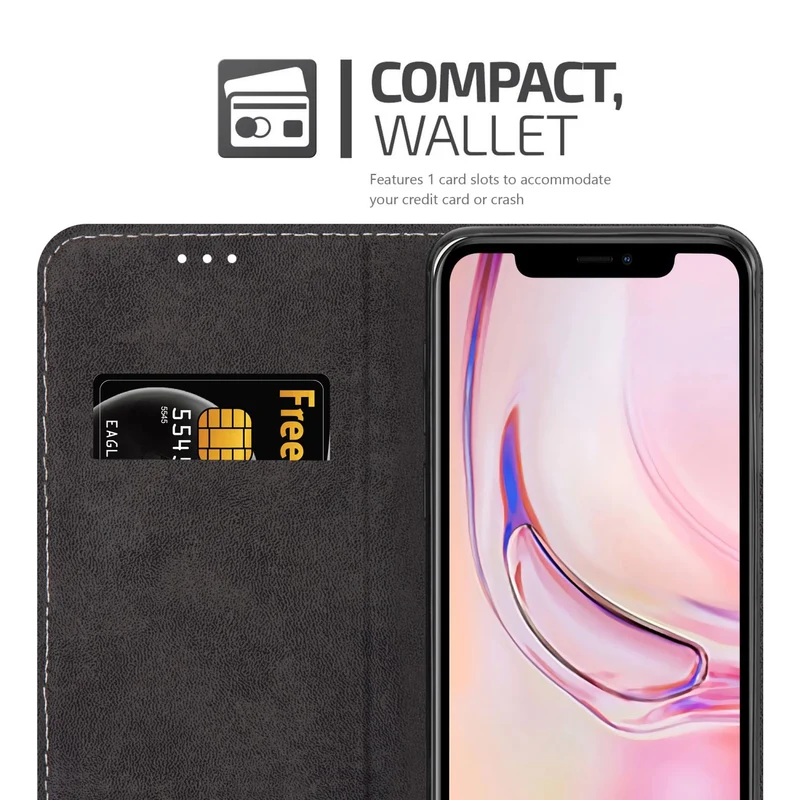 Cadorabo Hülle kompatibel mit Apple iPhone 13 PRO Schutzhülle mit Magnetverschluss, Standfunktion und Kartenfach
