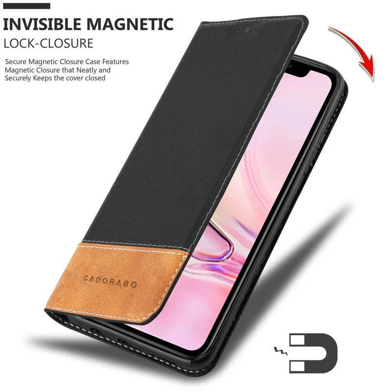 Cadorabo Hülle kompatibel mit Apple iPhone 13 PRO Schutzhülle mit Magnetverschluss, Standfunktion und Kartenfach