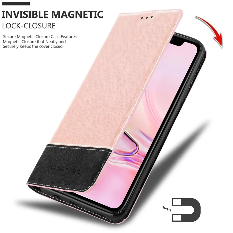 Cadorabo Hülle kompatibel mit Apple iPhone 13 MINI Schutzhülle mit Magnetverschluss, Standfunktion und Kartenfach