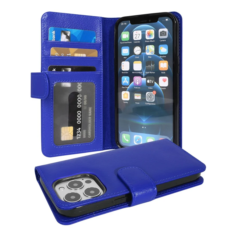 Cadorabo Hülle kompatibel mit Apple iPhone 13 PRO Schutzhülle mit Magnetverschluss und 3 Kartenfächern