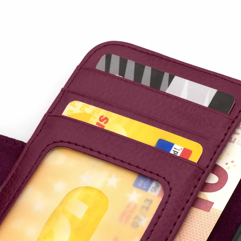 Cadorabo Hülle kompatibel mit Apple iPhone 13 PRO Schutzhülle mit Magnetverschluss und 3 Kartenfächern