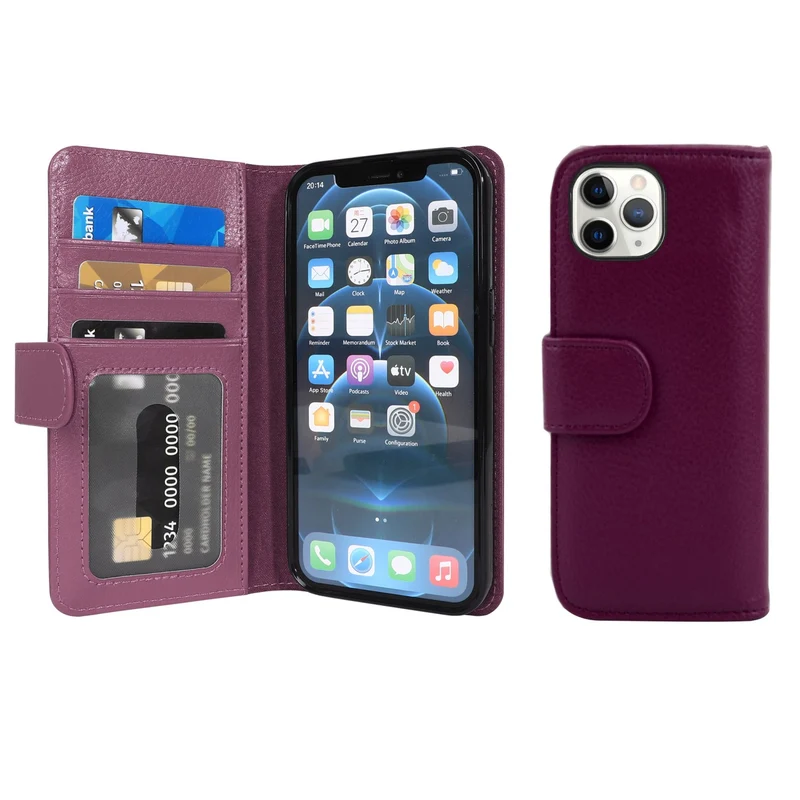 Cadorabo Hülle kompatibel mit Apple iPhone 13 PRO Schutzhülle mit Magnetverschluss und 3 Kartenfächern
