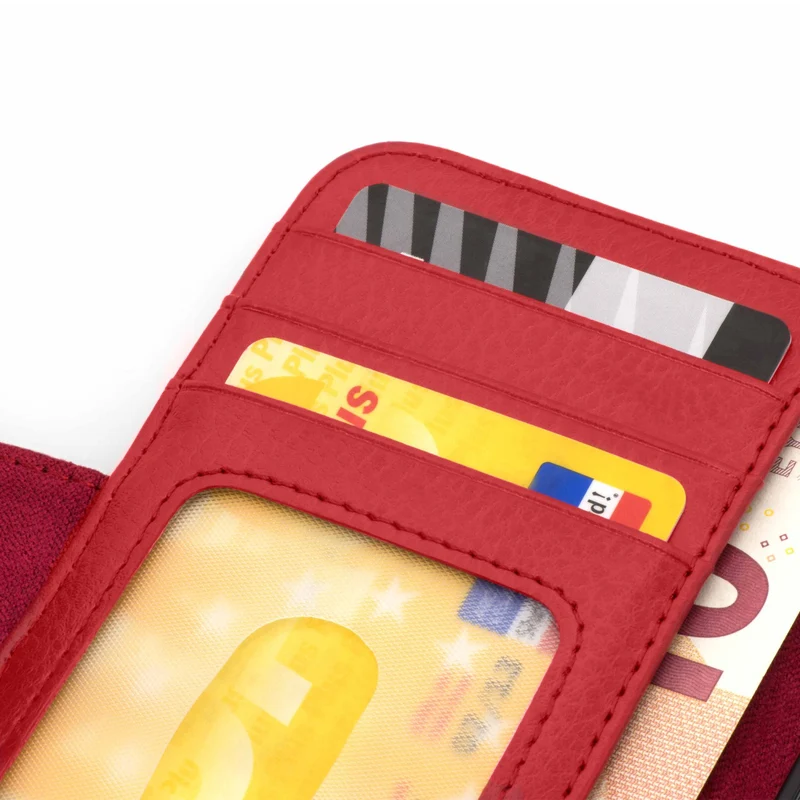 Cadorabo Hülle kompatibel mit Apple iPhone 13 PRO Schutzhülle mit Magnetverschluss und 3 Kartenfächern
