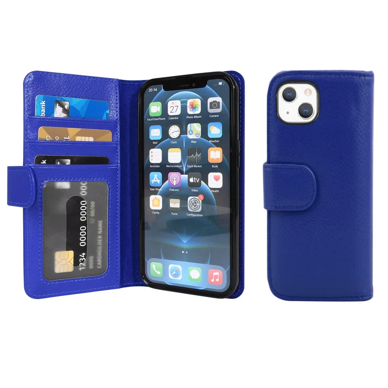 Cadorabo Hülle kompatibel mit Apple iPhone 13 MINI Schutzhülle mit Magnetverschluss und 3 Kartenfächern