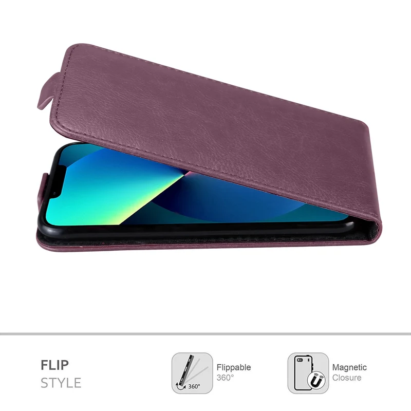 Cadorabo Hülle kompatibel mit Apple iPhone 13 MINI Schutzhülle im Flip Design aus glattem Kunstleder