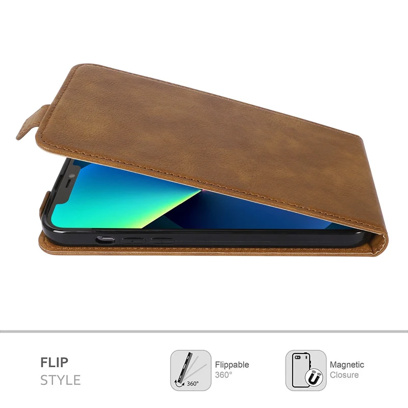 Cadorabo Hülle kompatibel mit Apple iPhone 13 MINI Schutzhülle im Flip Design aus glattem Kunstleder
