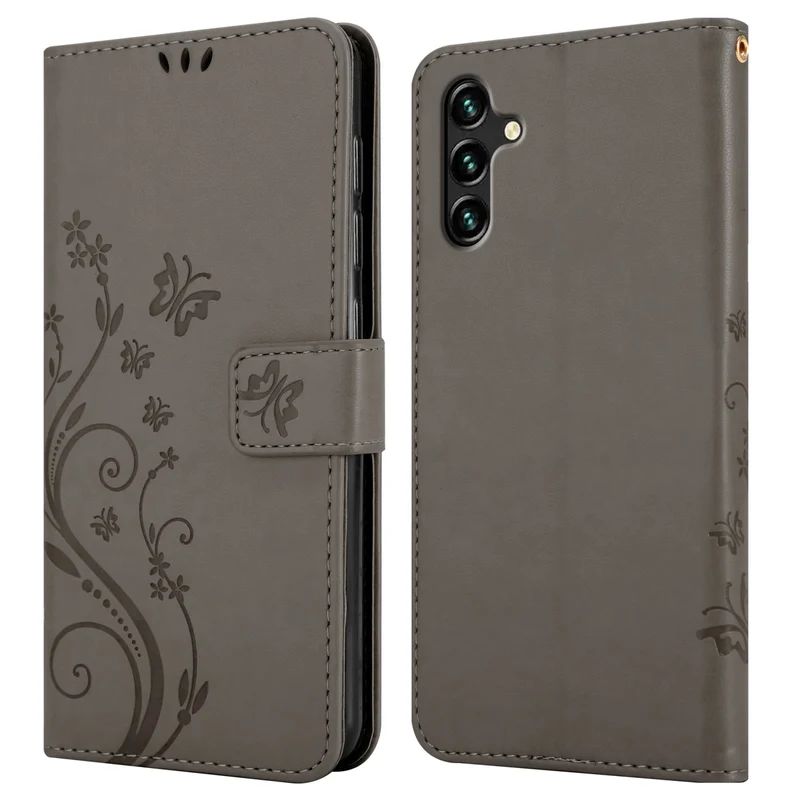Cadorabo Hülle kompatibel mit Samsung Galaxy A13 5G Schutzhülle im Blumen Design mit Magnetverschluss, Standfunktion und Kartenfächern