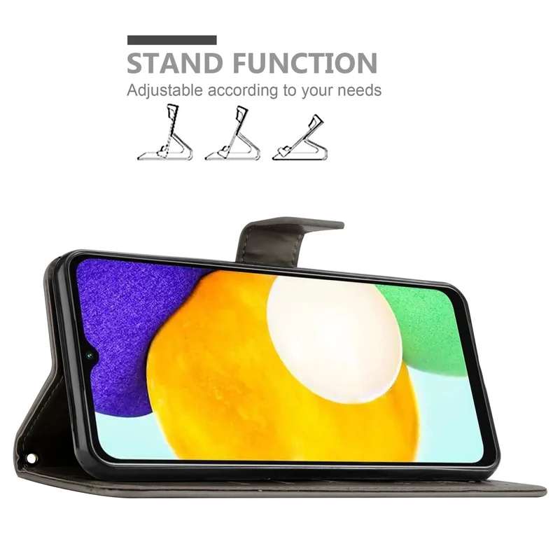 Cadorabo Hülle kompatibel mit Samsung Galaxy A13 5G Schutzhülle im Blumen Design mit Magnetverschluss, Standfunktion und Kartenfächern