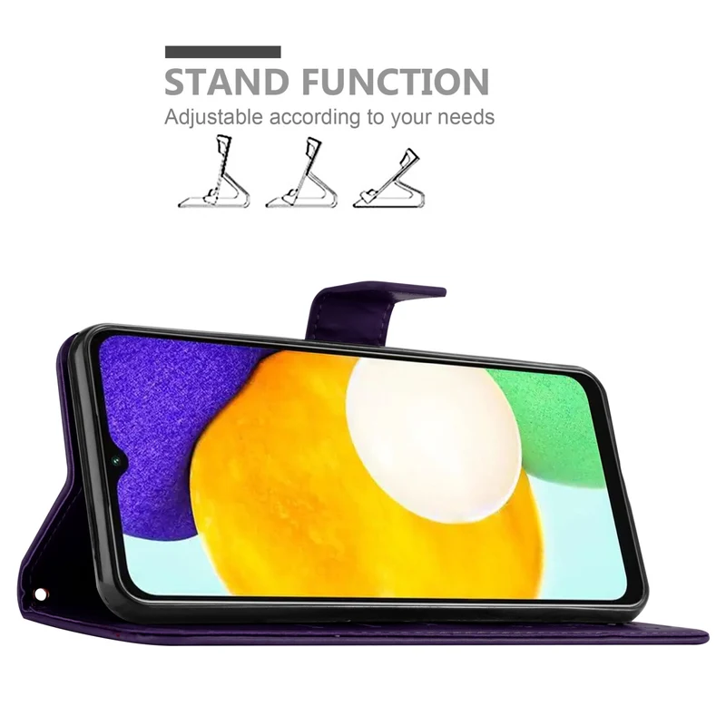 Cadorabo Hülle kompatibel mit Samsung Galaxy A13 5G Schutzhülle im Blumen Design mit Magnetverschluss, Standfunktion und Kartenfächern