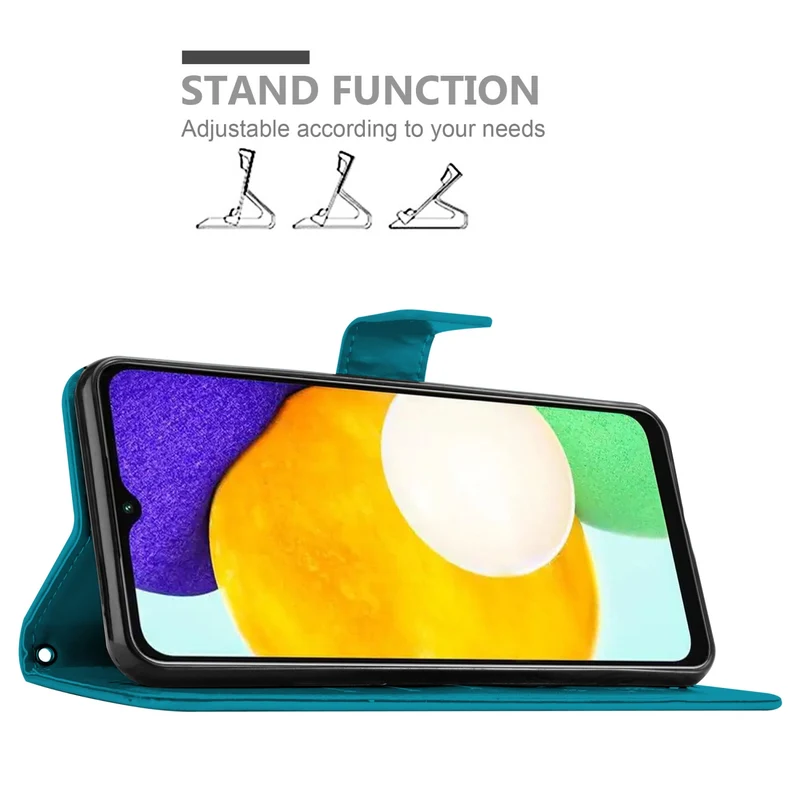 Cadorabo Hülle kompatibel mit Samsung Galaxy A13 5G Schutzhülle im Blumen Design mit Magnetverschluss, Standfunktion und Kartenfächern