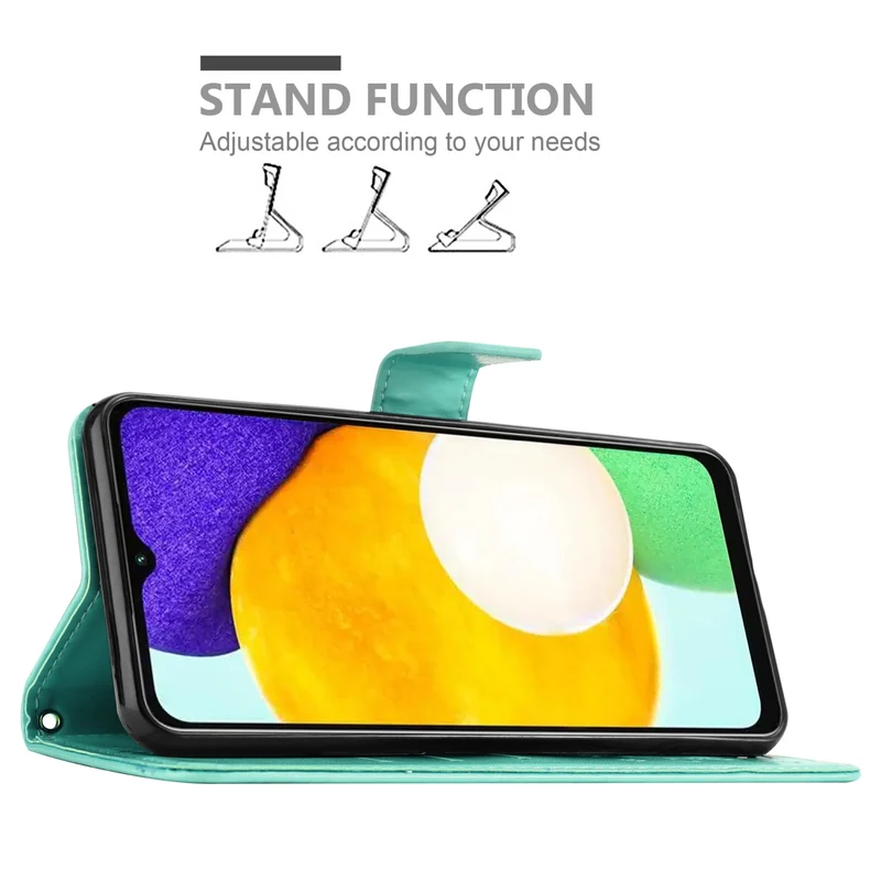 Cadorabo Hülle kompatibel mit Samsung Galaxy A13 5G Schutzhülle im Blumen Design mit Magnetverschluss, Standfunktion und Kartenfächern