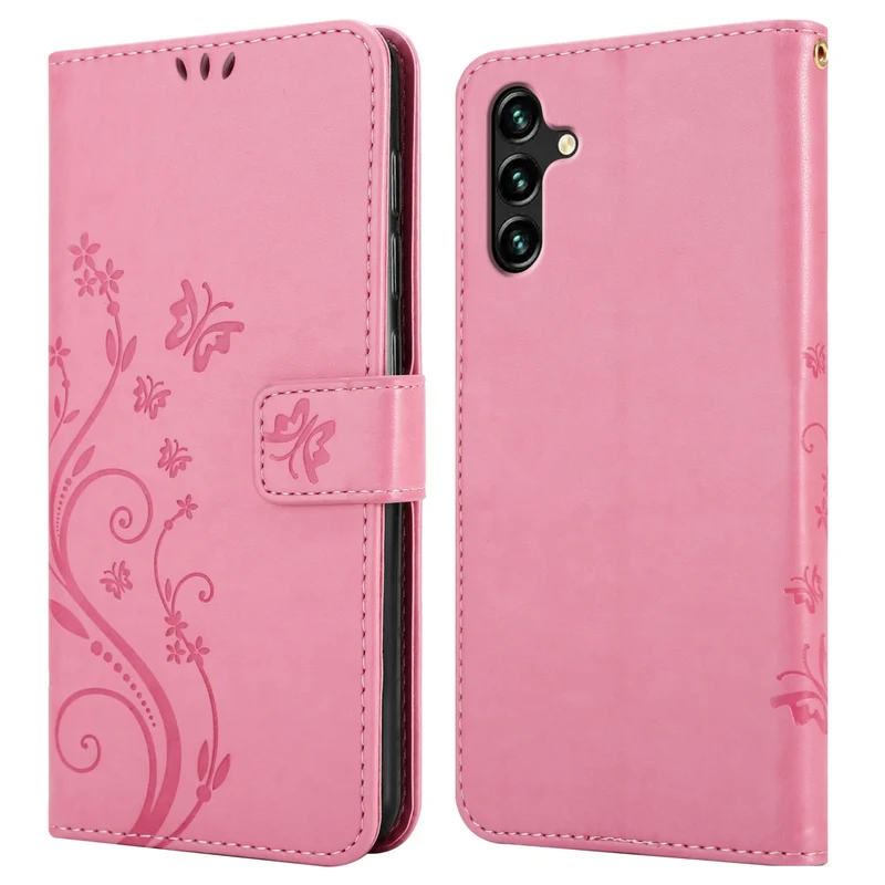 Cadorabo Hülle kompatibel mit Samsung Galaxy A13 5G Schutzhülle im Blumen Design mit Magnetverschluss, Standfunktion und Kartenfächern