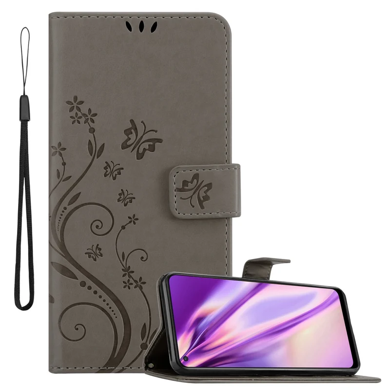Cadorabo Hülle kompatibel mit Oppo A94 5G Schutzhülle im Blumen Design mit Magnetverschluss, Standfunktion und Kartenfächern